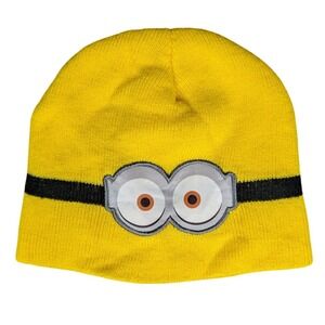 Illumination Minions The Rise of Gru Yellow Knit Beanie Goggles‎ Hat Boys